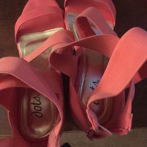 Peach Wedge Heels